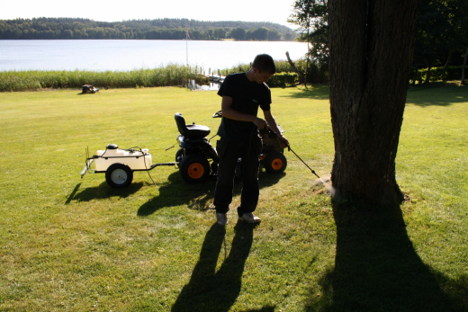 Sprühwagen mit Ausleger